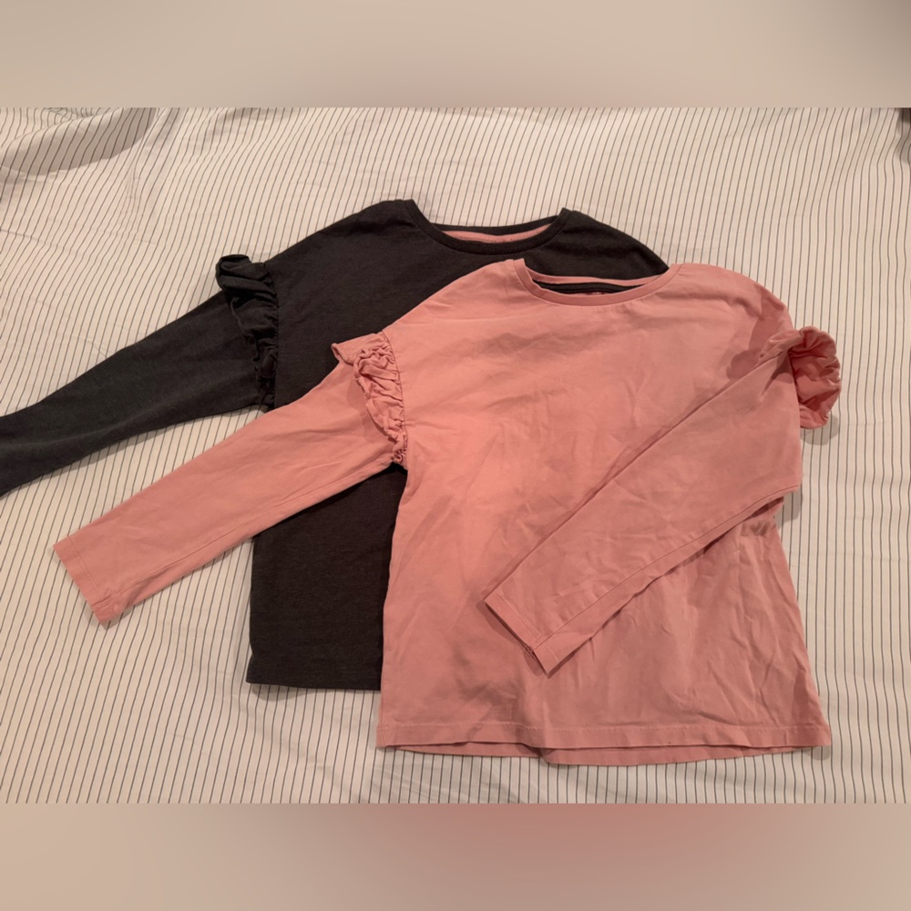 Next Pink and Black Ruffle Sleeve Tops
